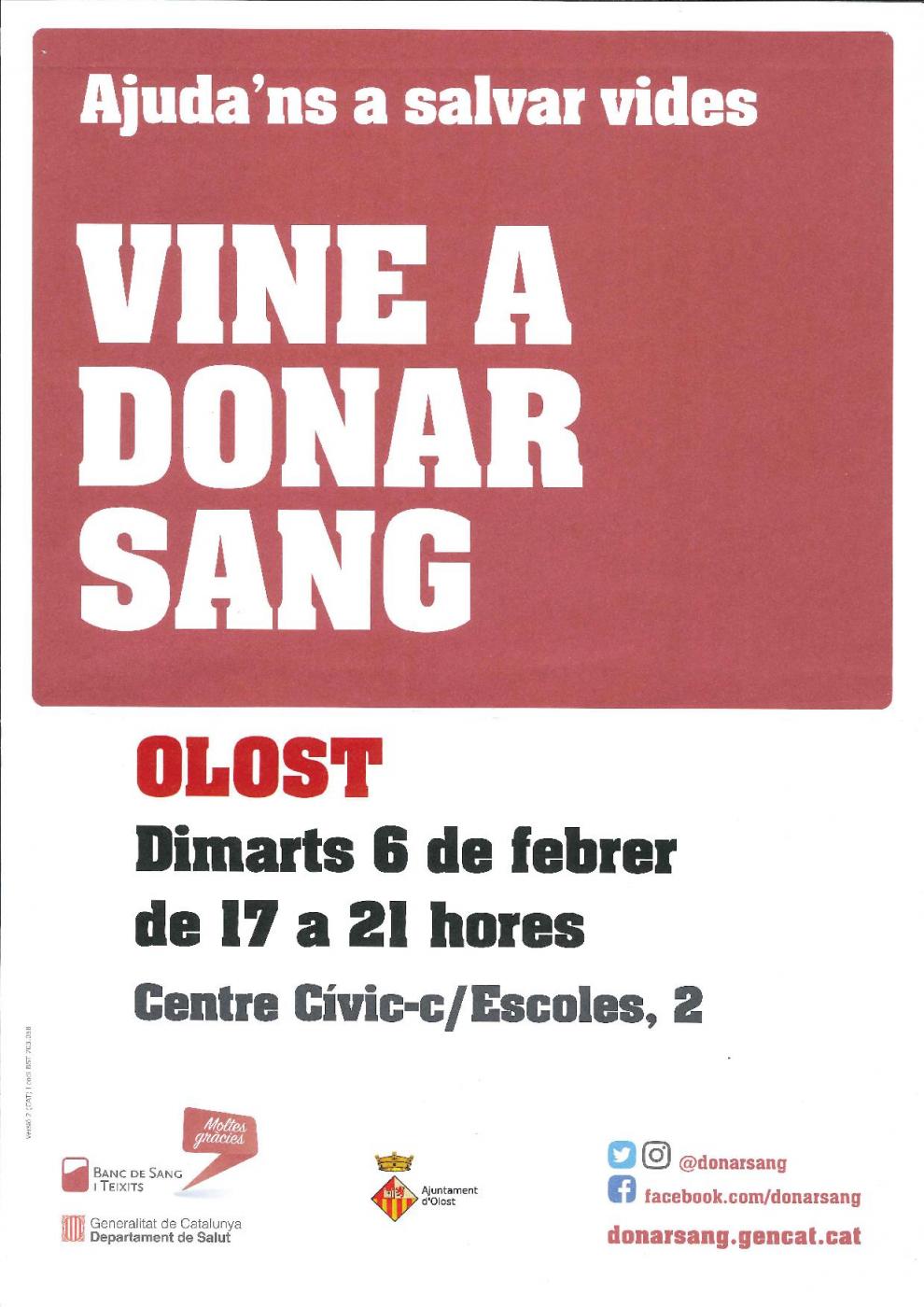 Campanya de donació de sang a Olost